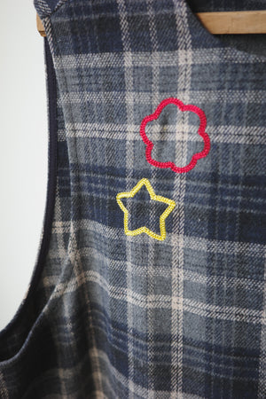 Silhouette geometric cat pattern vest dress