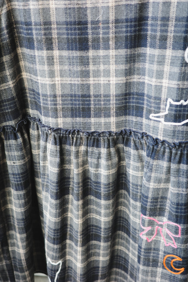 Silhouette geometric cat pattern vest dress