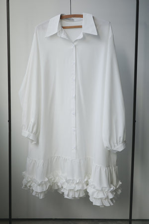 Ruffle skirt shirt dress