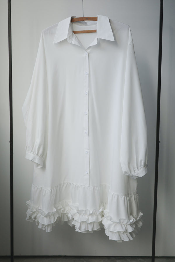 Ruffle skirt shirt dress