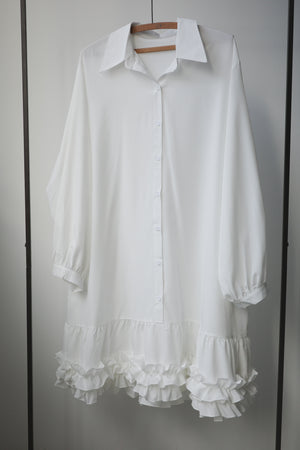Ruffle skirt shirt dress