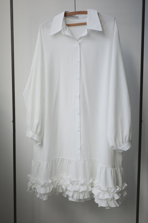 Ruffle skirt shirt dress