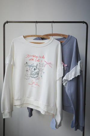 Birthday cake cat hoodie