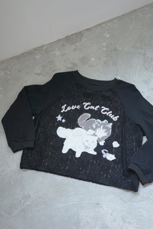 Angel Wings Cat Lace Long-Sleeved Top