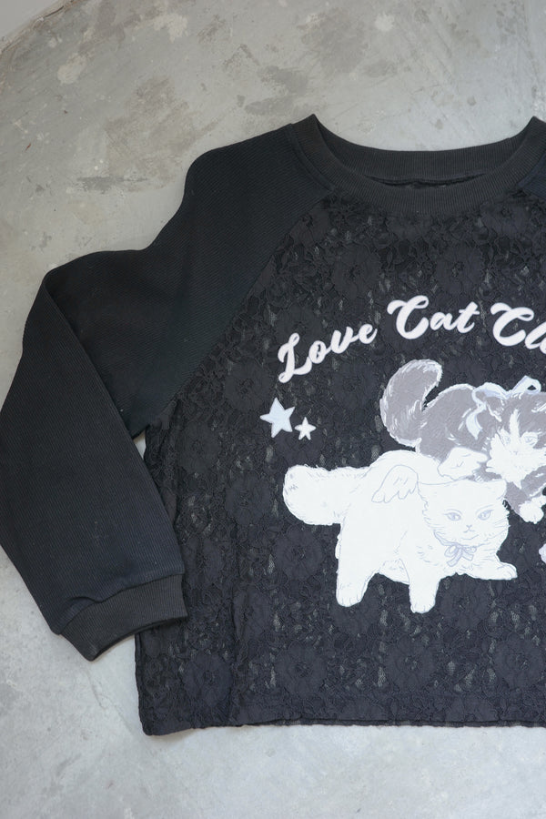 Angel Wings Cat Lace Long-Sleeved Top