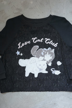 Angel Wings Cat Lace Long-Sleeved Top