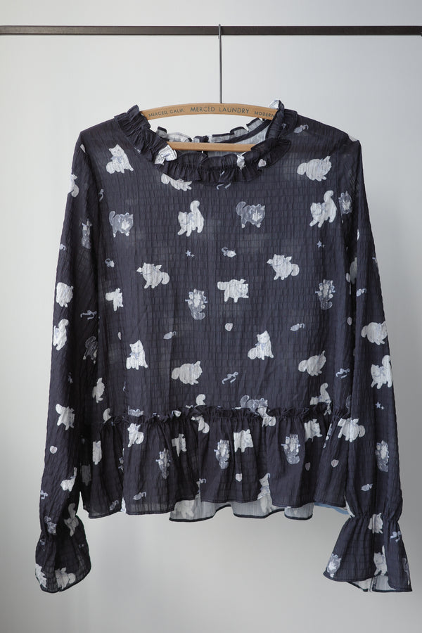 Angel Wings Cat Long-Sleeved Top