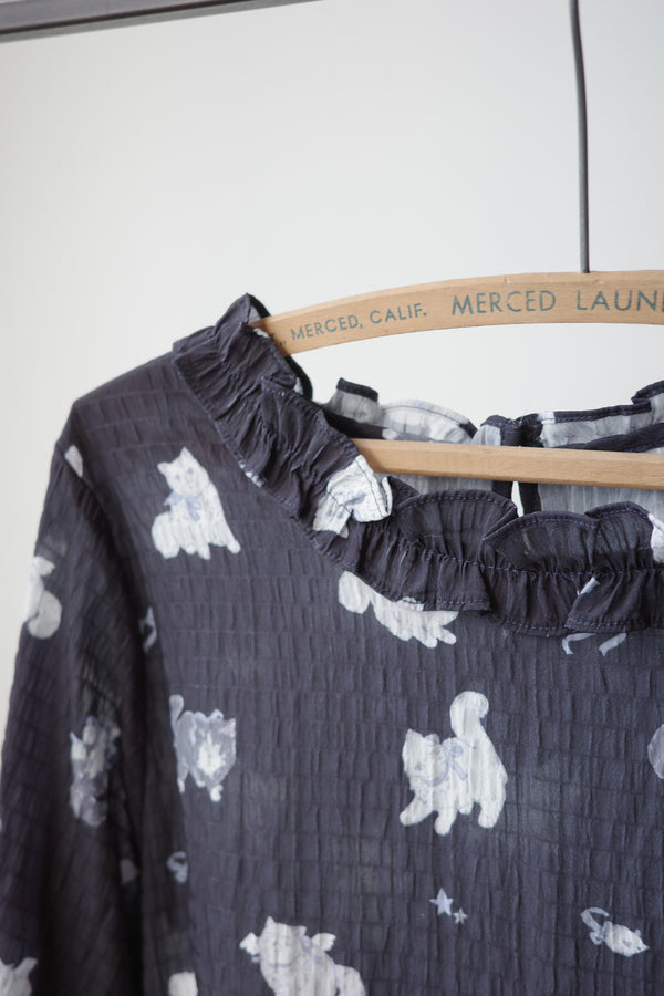 Angel Wings Cat Long-Sleeved Top