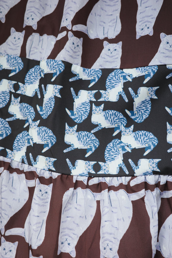 Many Many Cats and Colored Fabric Skirt
