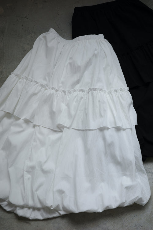 Single-layer ruffled bubble skirt