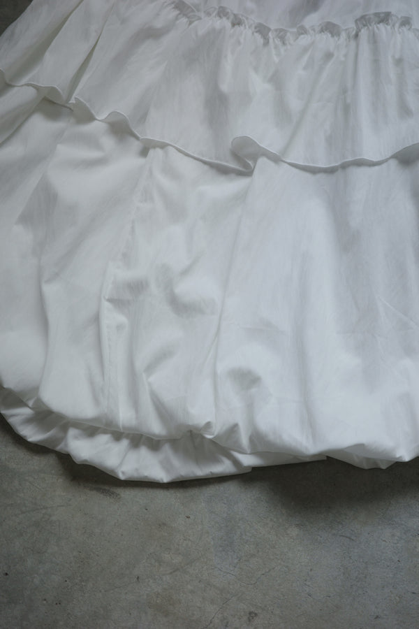 Single-layer ruffled bubble skirt