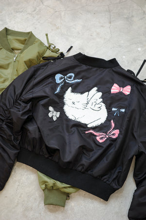 Angel Wings Cat Ribbon MA Jacket