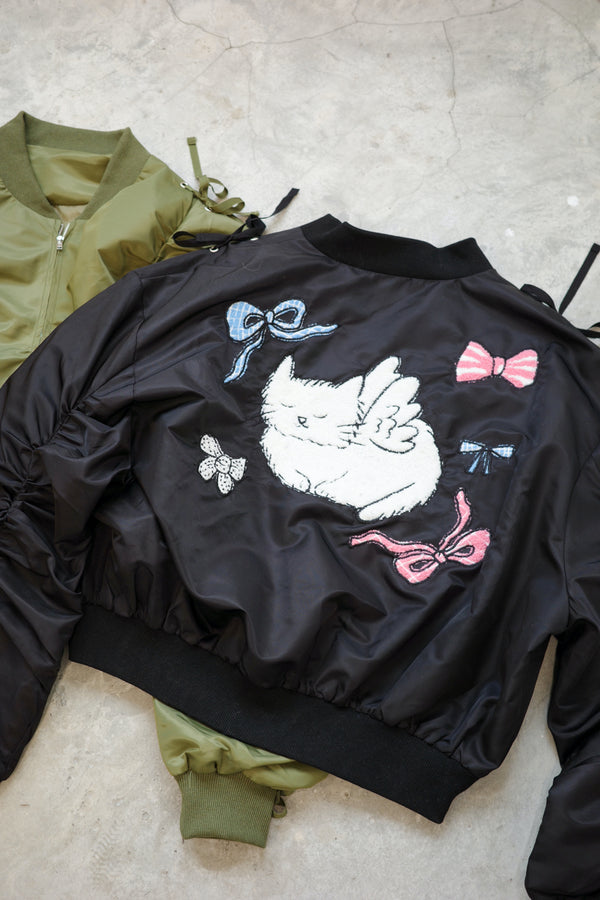 Angel Wings Cat Ribbon MA Jacket