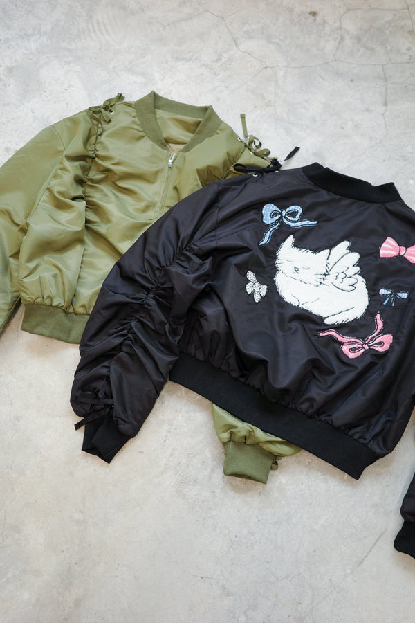 Angel Wings Cat Ribbon MA Jacket