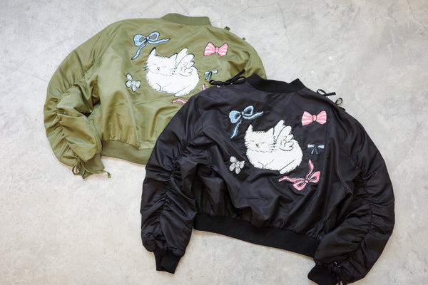 Angel Wings Cat Ribbon MA Jacket