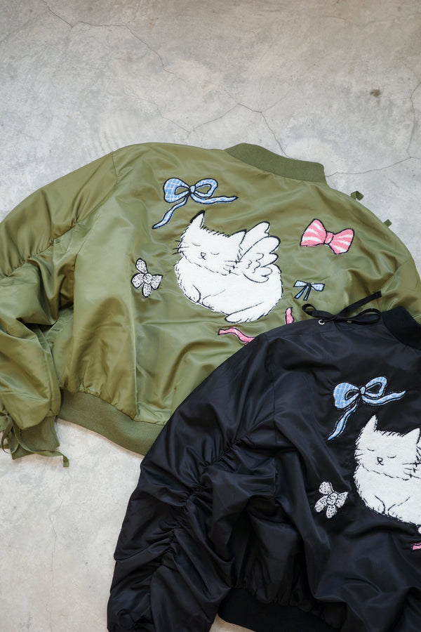 Angel Wings Cat Ribbon MA Jacket