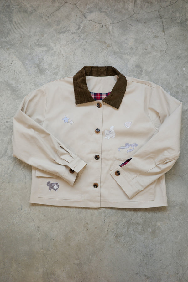 Angel Wings Cat Corduroy Collar Jacket