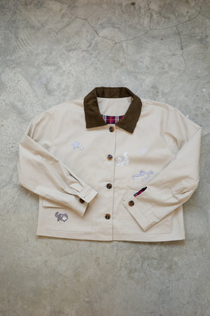 Angel Wings Cat Corduroy Collar Jacket