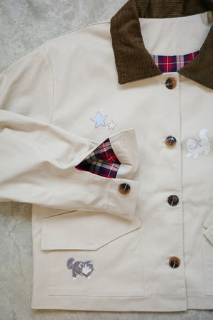 Angel Wings Cat Corduroy Collar Jacket