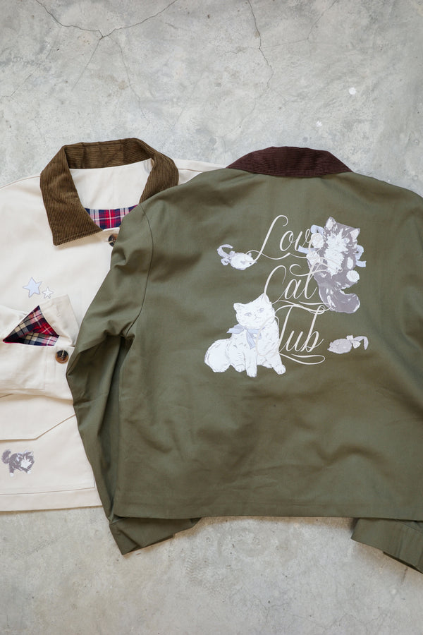 Angel Wings Cat Corduroy Collar Jacket