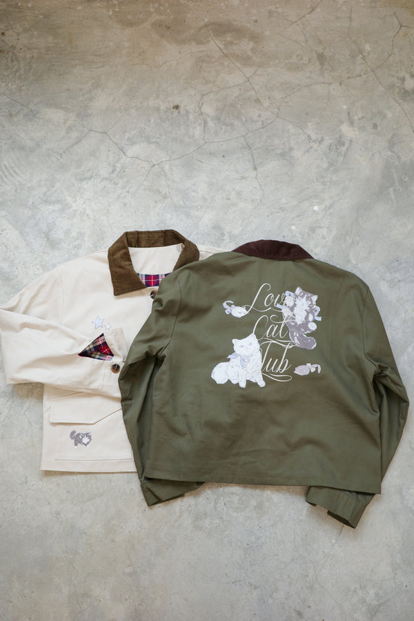 Angel Wings Cat Corduroy Collar Jacket