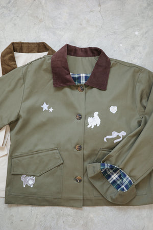 Angel Wings Cat Corduroy Collar Jacket