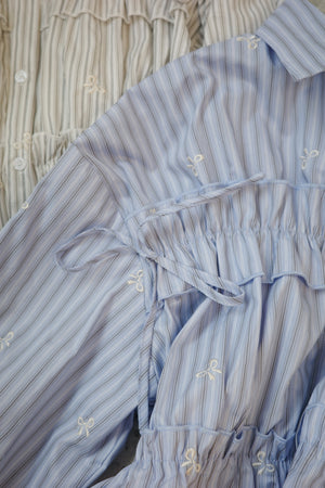 RUFFLE short-sleeved T-shirt with embroidered bow