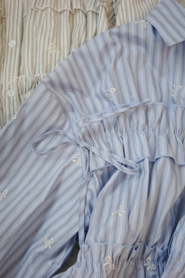 RUFFLE short-sleeved T-shirt with embroidered bow