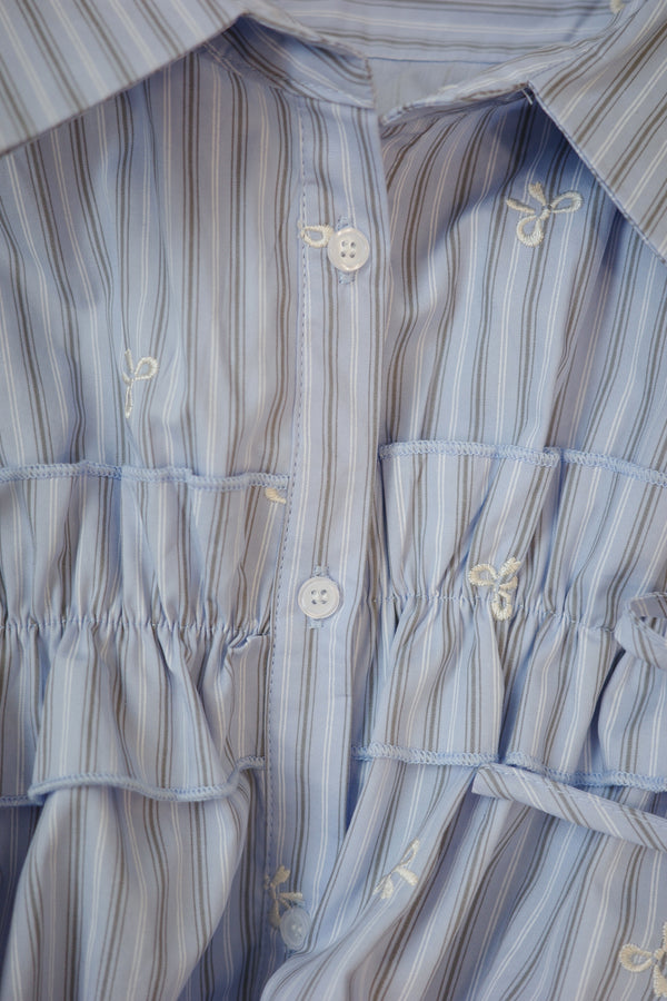 RUFFLE short-sleeved T-shirt with embroidered bow