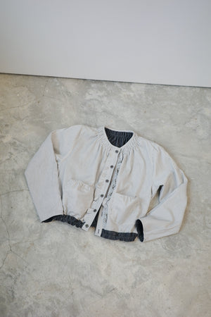 Cat Head Colorful Flower Embroidered Reversible Jacket