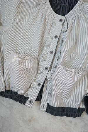 Cat Head Colorful Flower Embroidered Reversible Jacket