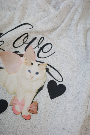 Real Cat Towel Cotton Long-Sleeved Top