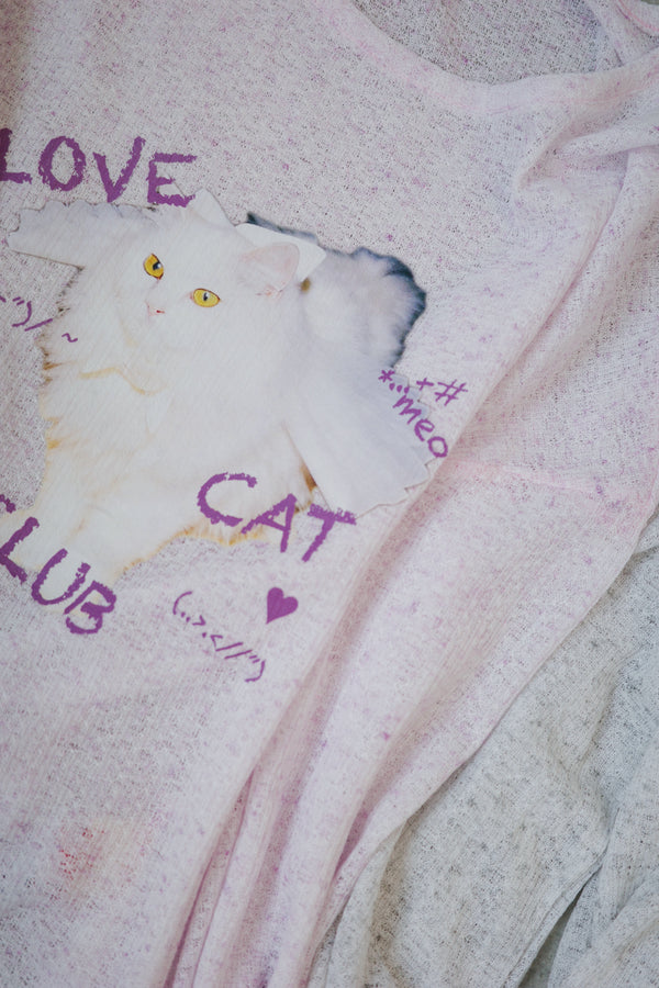 Real Cat Towel Cotton Long-Sleeved Top