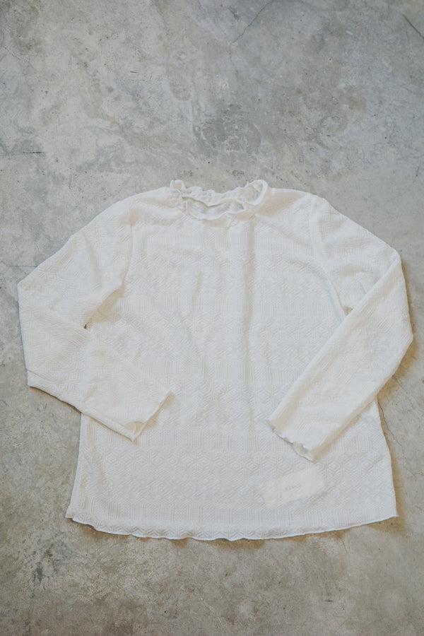 Tuteng RUFFLE collar long-sleeved top