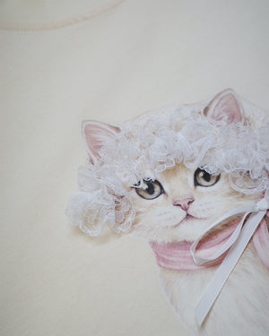 Lace Bow Cat Tee