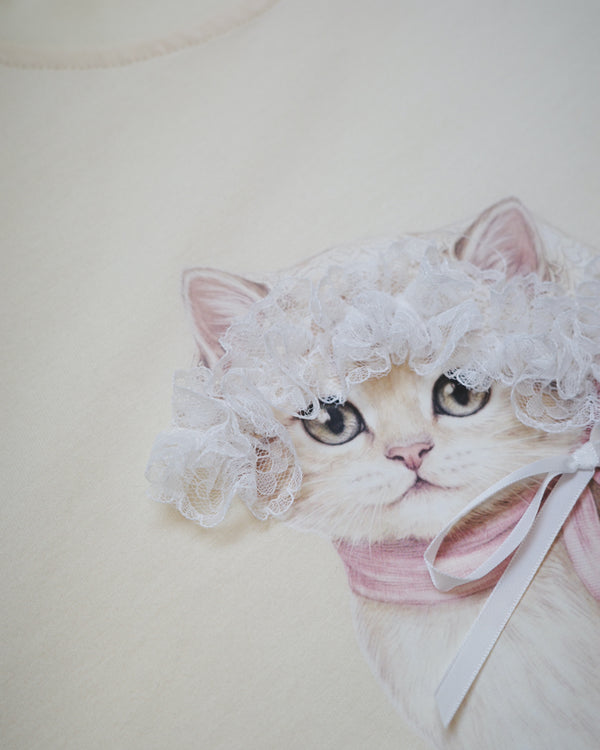 Lace Bow Cat Tee