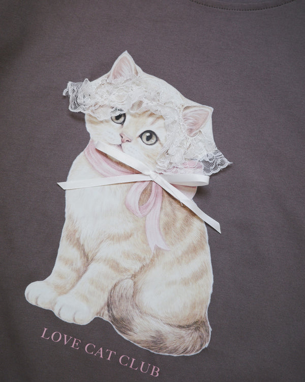 Lace Bow Cat Tee