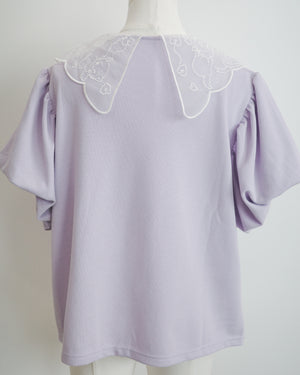 小貓梳紗領刺繡POLO上衣