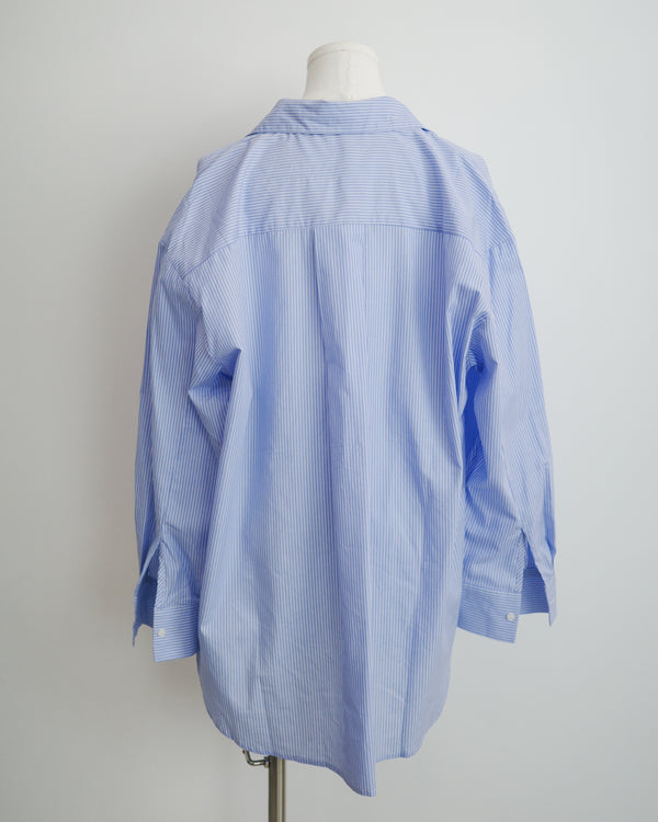 Cat-shaped Ruffle Two-way Striped Shirt