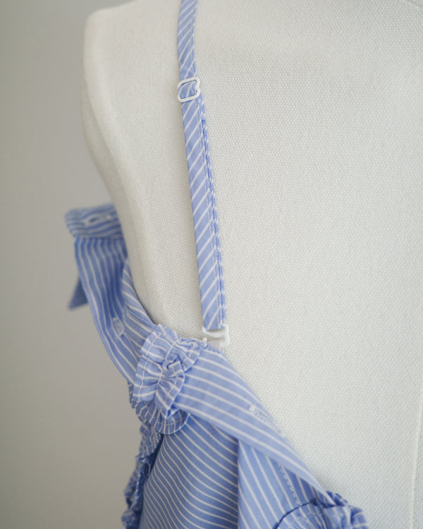 Cat-shaped Ruffle Two-way Striped Shirt