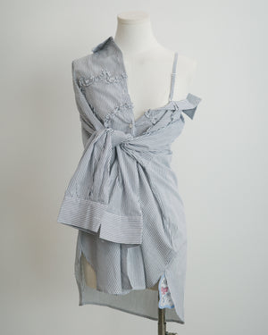 Cat-shaped Ruffle Two-way Striped Shirt