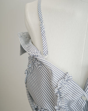 Cat-shaped Ruffle Two-way Striped Shirt