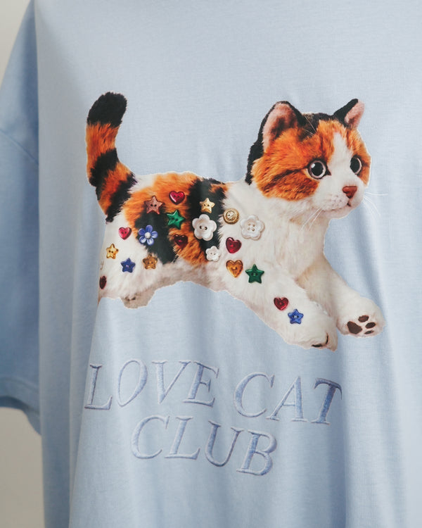 Calico Cat Button Doll Irregular Lace Top