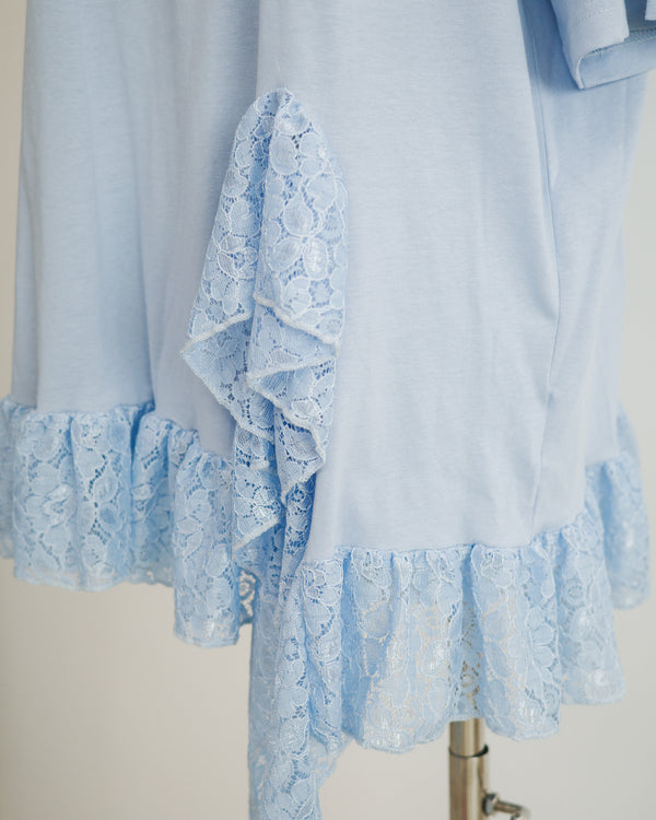 Calico Cat Button Doll Irregular Lace Top