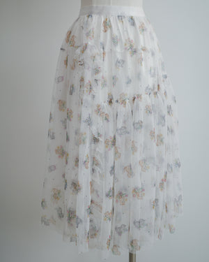 Flower for Cat Polka Dot Mesh Skirt