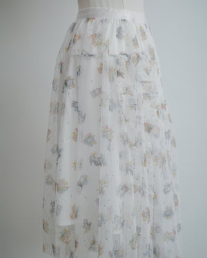 Flower for Cat Polka Dot Mesh Skirt