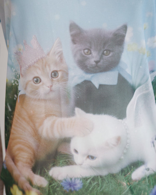 Cats Angel Garden Long Sleeve Gauze Top