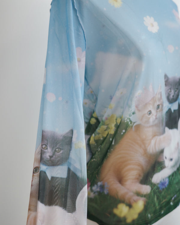 Cats Angel Garden Long Sleeve Gauze Top