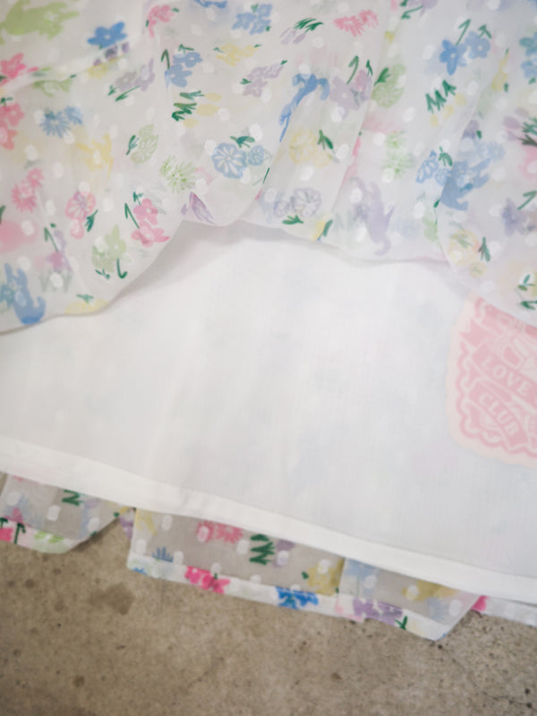 立體花布彩碎花貓上衣