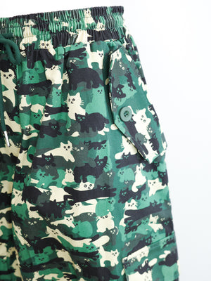 Cat Animals Pattern Short